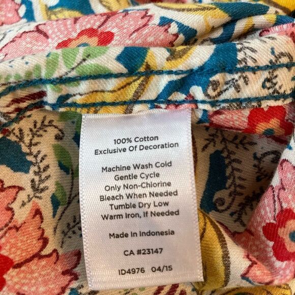 Talbots NWOT English floral cotton tunic w/ convertible sleeves long to elbow - Picture 9 of 9